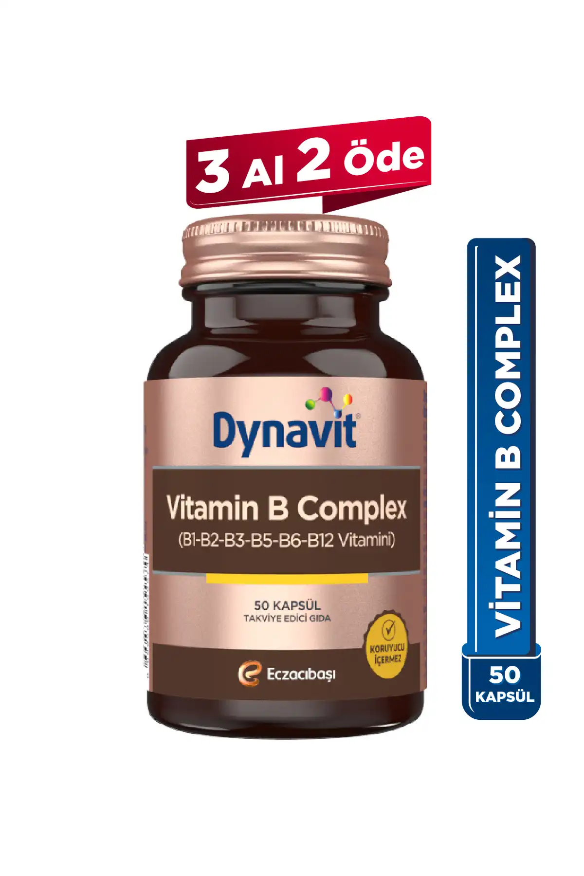 Dynavit Vitamin B Complex - 50 کپسول ، B1 ، B2 ، B3 ، B5 ، B6 ، B12 پشتیبانی برند   Dynavit ( Dynavit ) 