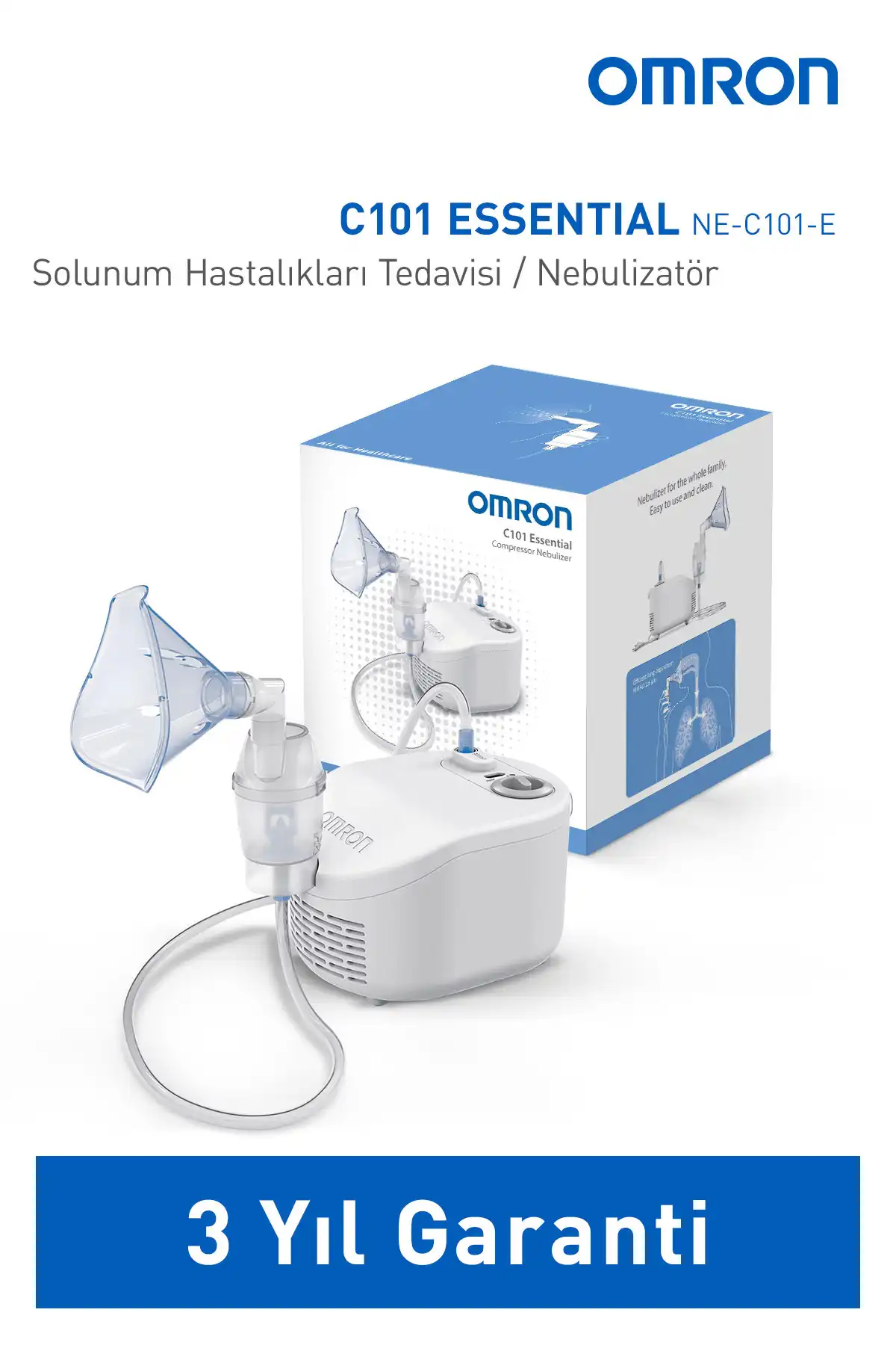 Omron C101 Essential ، نبولایزر مناسب برای استفاده از کل خانواده برند  Omron ( امرون ) 