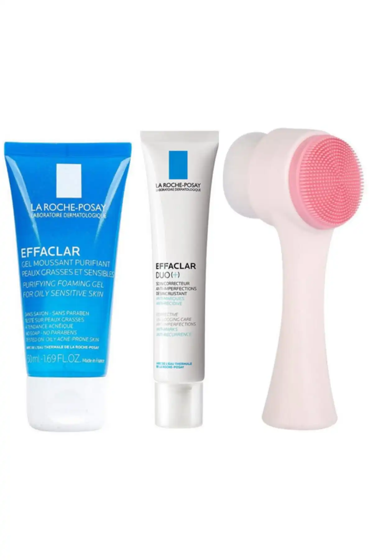 برس پاک کننده صورت Effaclar Meet Against Oil and Acne and Powdershine Kit برند   La Roche Posay(لاروش پوسای) به رنگ   در دسته ست مراقبت از پوست