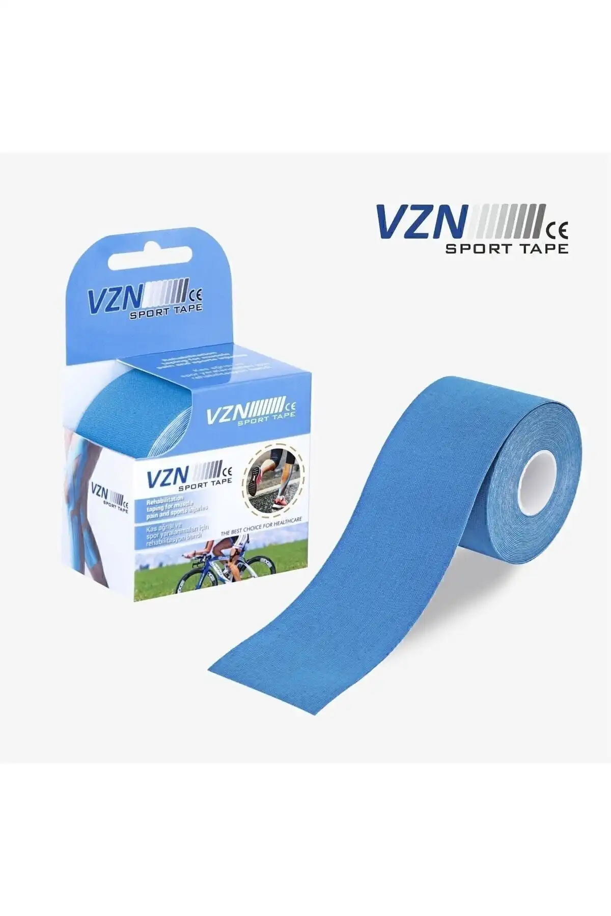 نوار ورزشی VZN Sport Blue Color Kineso Athlete Band Pain Band 5 متر x 5 سانتی متر برند   VZN ( VZN ) 