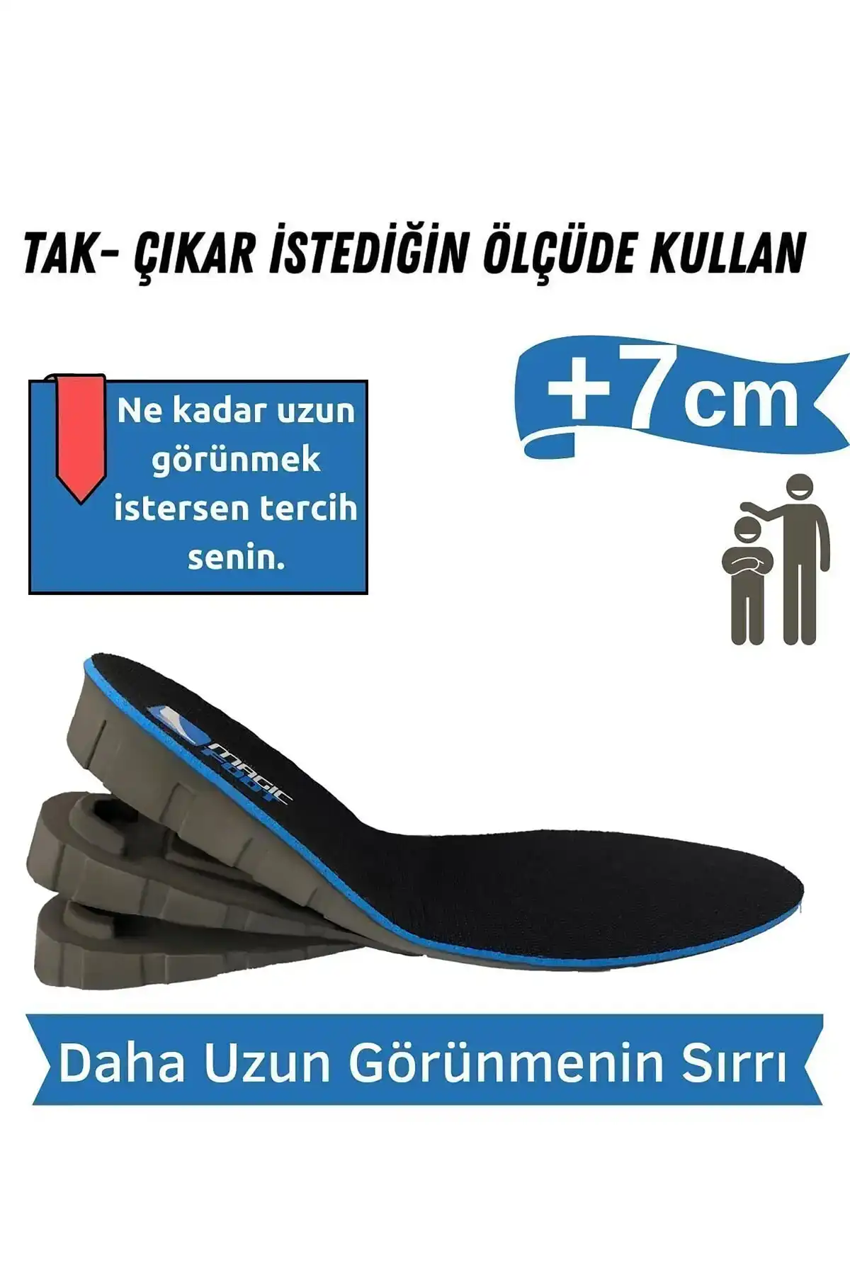 Magicfoot 7 سانتی متر بلیط برنامه افزودنی ویژه Unisex بهبود تولید ویژه پاشنه پنهان برند  