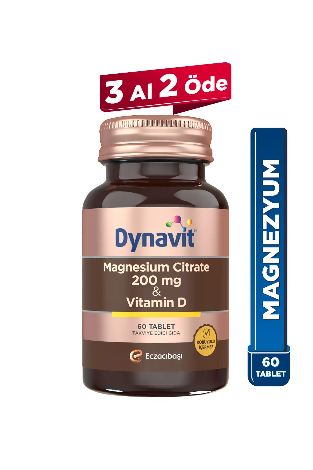 Citrate منیزیم Dynavit 200 میلی گرم \ U0026 VITAMIN D 60 قرص - سیترات منیزیم ، ویتامین D برند   Dynavit ( Dynavit ) 