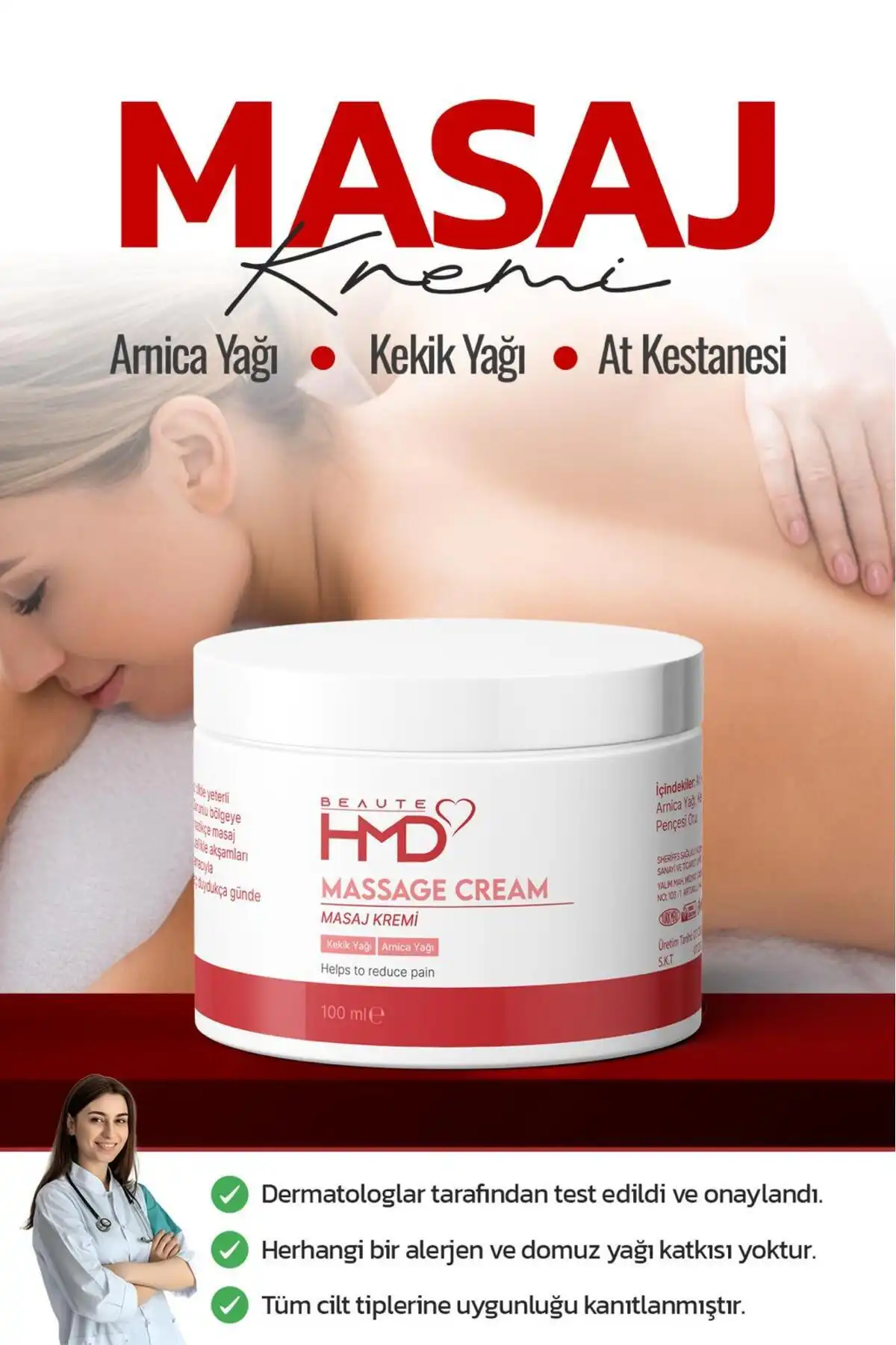 کرم ماساژ روغن ماساژ روغن HMD Arnica و آویشن 100 میلی لیتر برند  