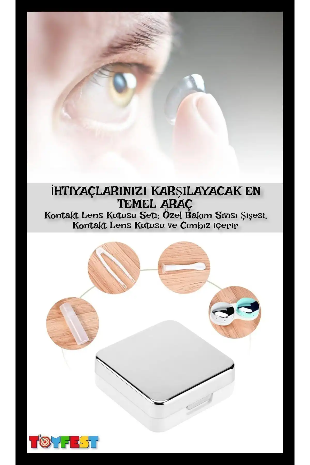 Toyfest Mirrored Portable Travel Purpose Contact Contact Container Box Container برند   TOYFEST ( TOYFEST ) 