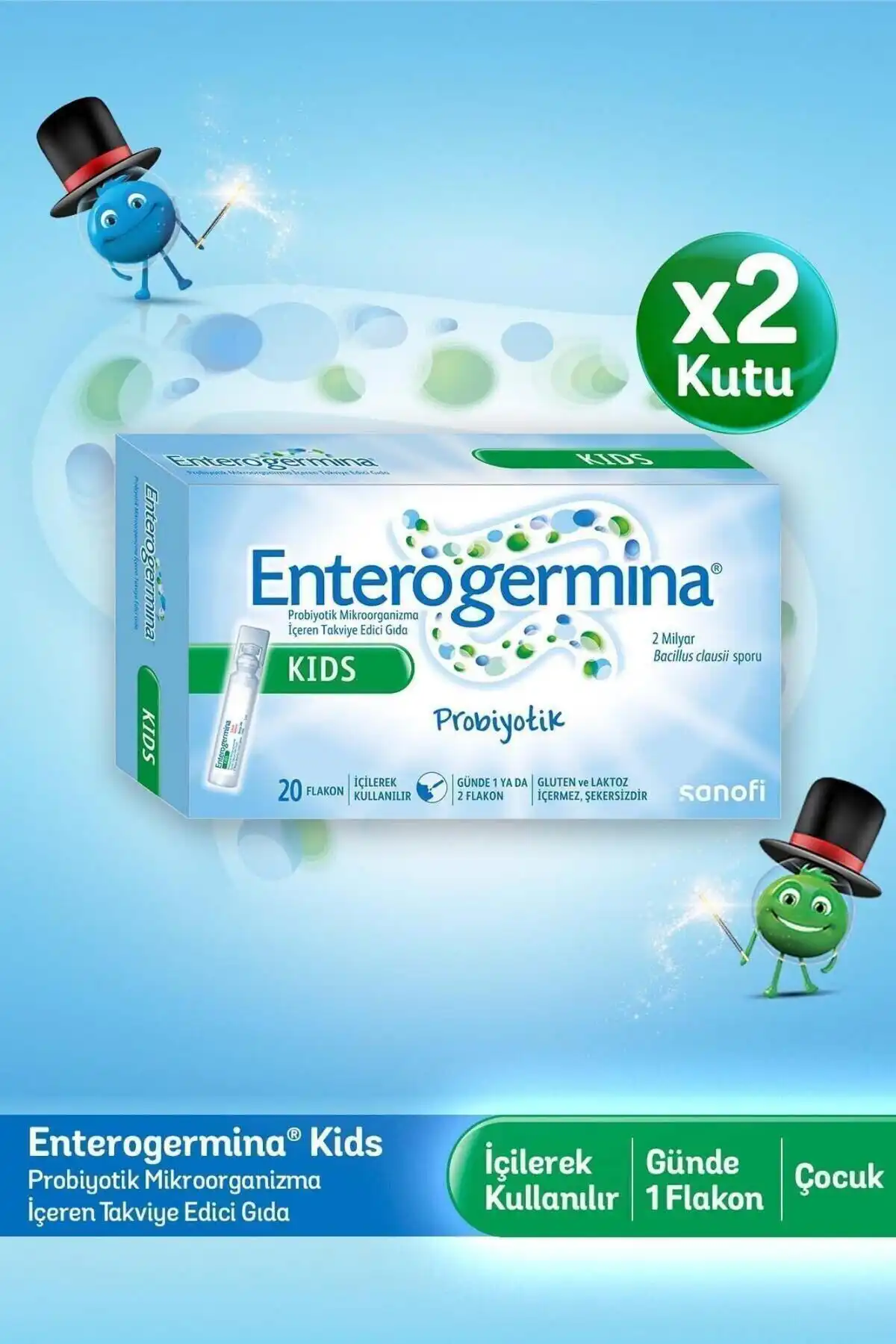 Enterogermina Kids 20 ویال 2 قطعه برند  Enterogermina ( enterogermina ) 