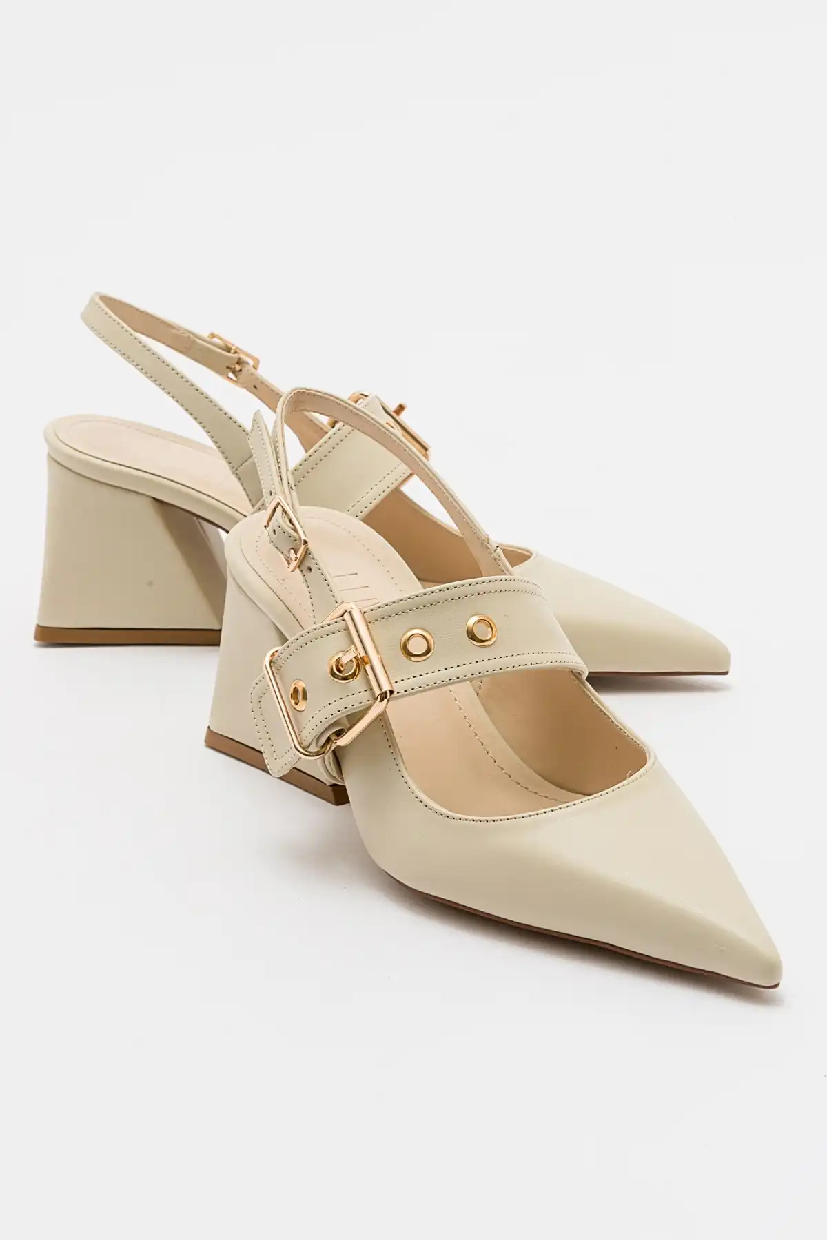 کفش مجلسی زنانه اصل ترکیه مدل جدید 2025  برند   luvishoes(لوویش) به رنگ  پوست ECRU