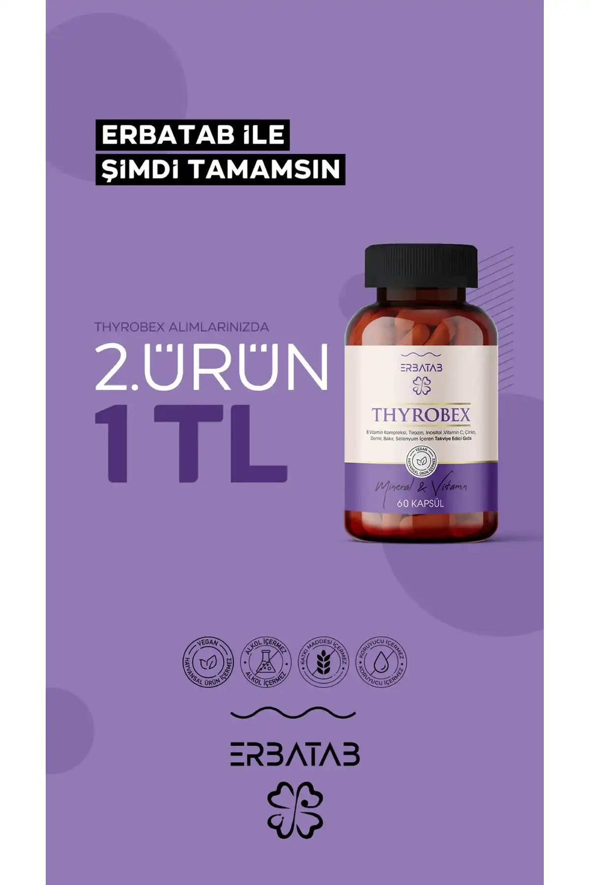 erbatab thyrobex multivitamin \ U0026 کپسول 60 کپسول برند   Erbatab ( ارباطب ) 