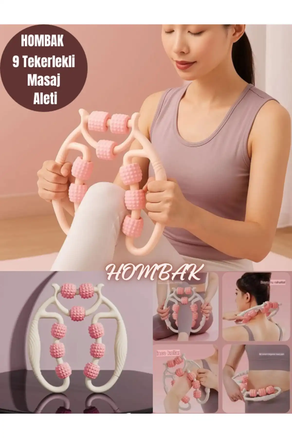 دستگاه ماساژ شل کننده عضله Hombak 9 چرخ قابل تنظیم قابل تنظیم لنفاوی سلولیت بازوی پا برند   Hombak ( هومبک ) 
