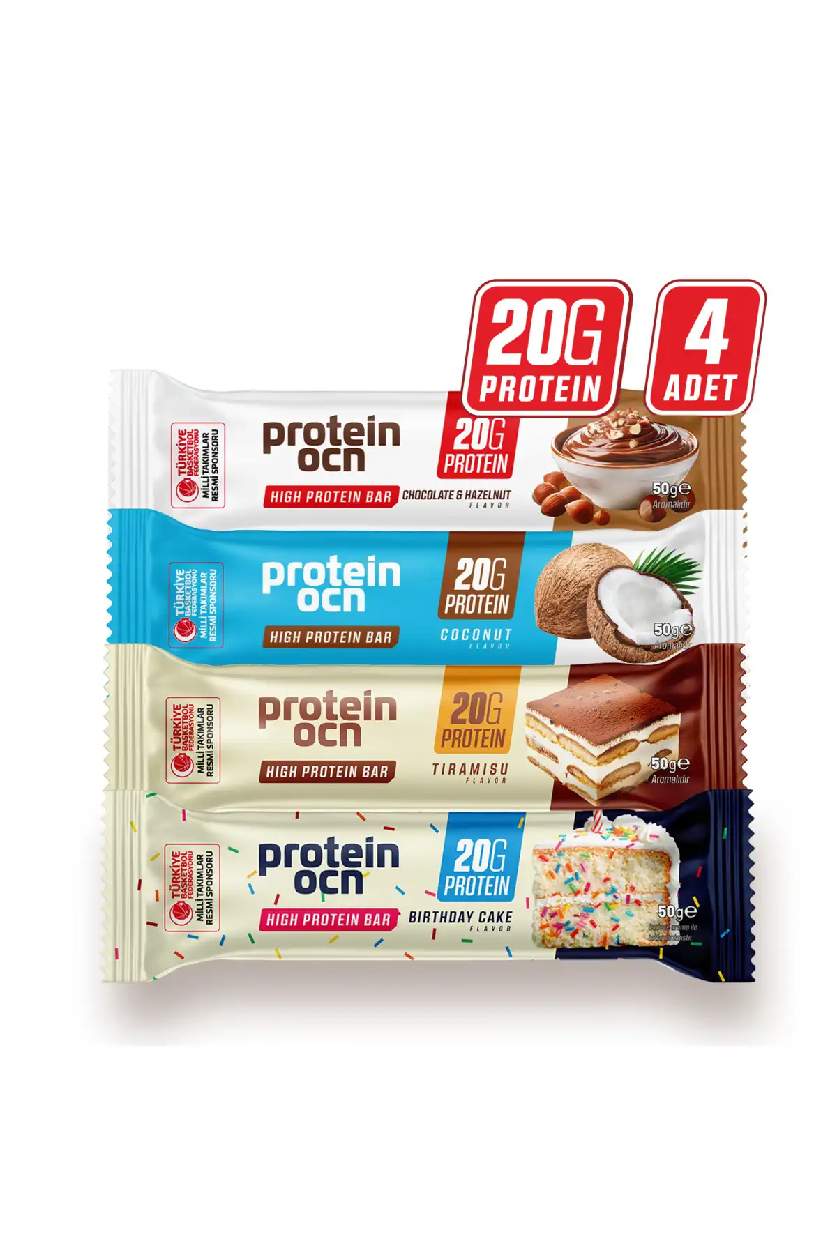 نوار پروتئین پروتئینوس - جعبه مخلوط - 50 گرم x 4 قطعه برند   Proteinocean ( پروتئینوسیان ) 
