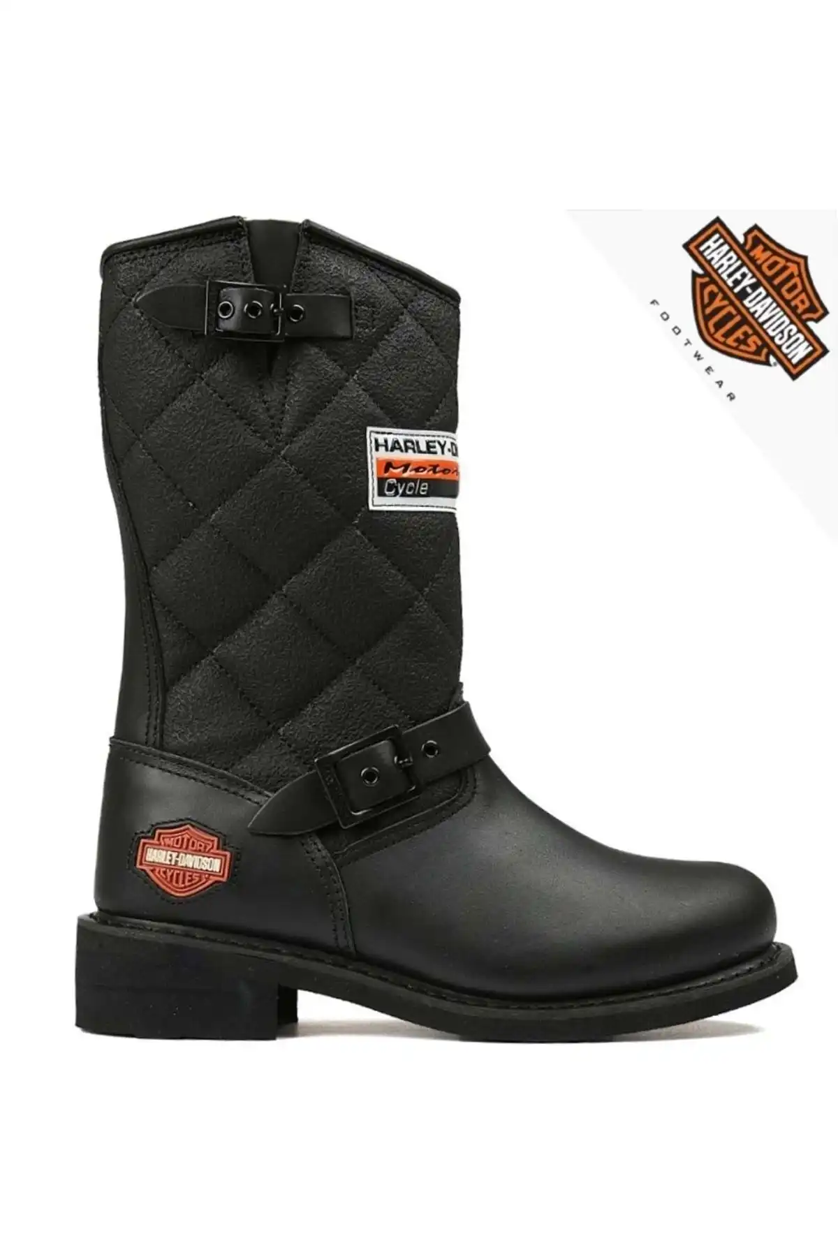 چکمه های زنانه چرم مشکی Laconia برند   Harley Davidson ( هارلی دیویدسون )  به رنگ  مشکی