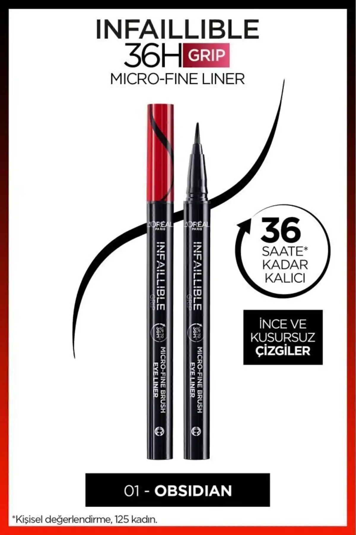 خط چشم L'oréal Paris Infaillible 36h Grip Micro Fine 01 Obsidian - Black برند   L'Oreal Paris(لورآل پاریس) به رنگ  مشکی