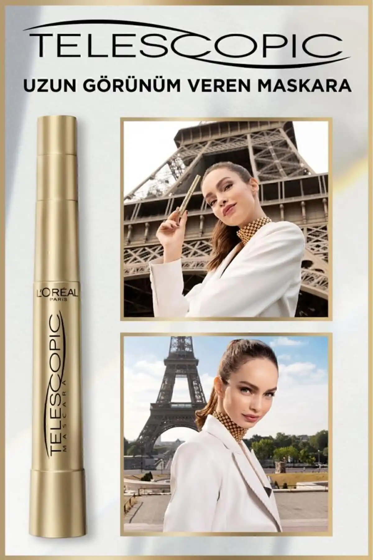 ریمل تلسکوپی طلایی مشکی & سایه چشم تک رنگ ملکه 09 با پتانسیل بالا برند   L'Oreal Paris(لورآل پاریس) به رنگ  مشکی
